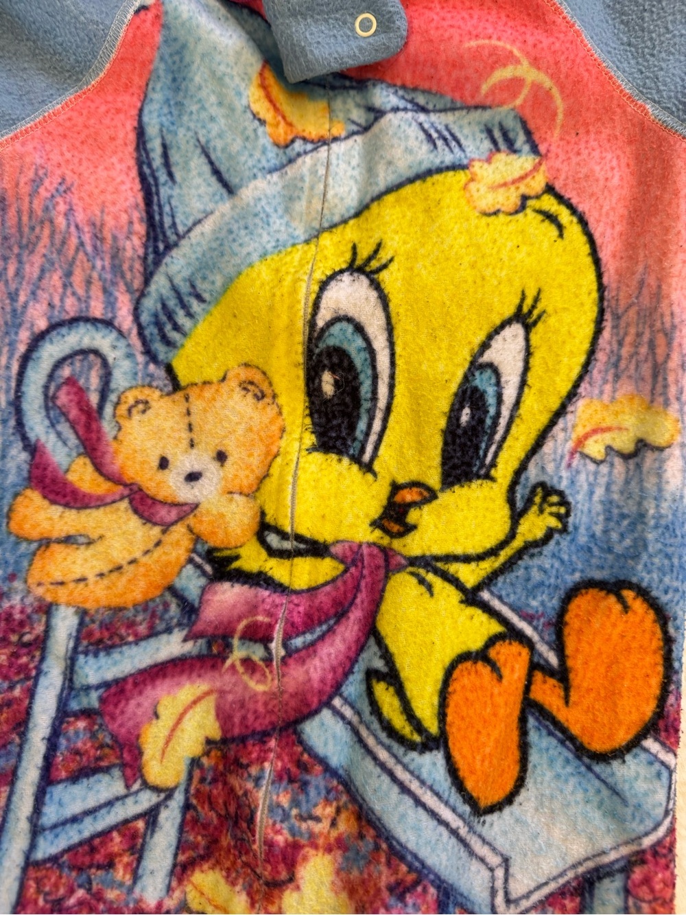 VTG 1996 Looney Tunes Tweety Bird Footed Sleeper Kids Size 3t - Picture 4 of 6